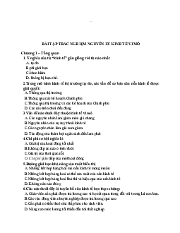Bài tập trắc nghiệm nguyên lý kinh tế vi mô | Kinh Tế Vi Mô | Trường Đại học Thủy Lợi