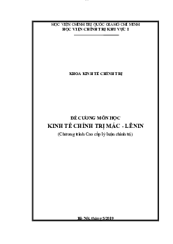 Đề cương ôn tập kinh tế cho sinh viên năm nhất | môn Triết học Mác -Lênin | Đại học sư phạm Hà nội