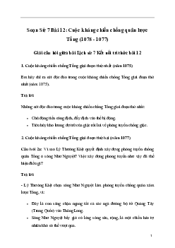 Giải Lịch sử 7 Bài 12: Cuộc kháng chiến chống quân lược Tống (1075 - 1077) | Kết nối tri thức