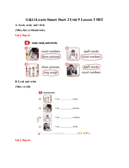 Giải SBT i-Learn Smart Start 2 Unit 9 Lesson 3