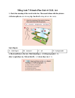 Tiếng Anh 7 Friends Plus Unit 4 CLIL Art