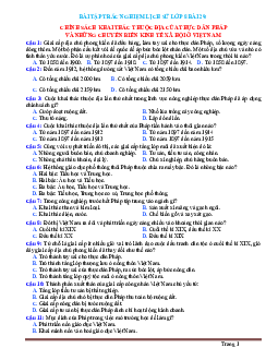 Trắc nghiệm Sử 8 bài 29: Chính sách khai thác thuộc địa của thực dân Pháp và những chuyển biến kinh tế xã hội Việt Nam (có đáp án)
