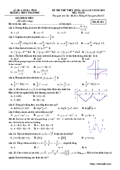 Đề thi thử Toán THPT Quốc gia 2019 lần 1 trường Trần Phú – Hà Tĩnh
