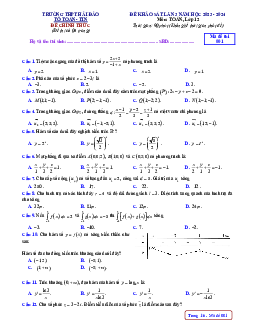 Đề khảo sát lần 3 Toán 12 năm 2023 – 2024 trường THPT Hải Đảo – Quảng Ninh