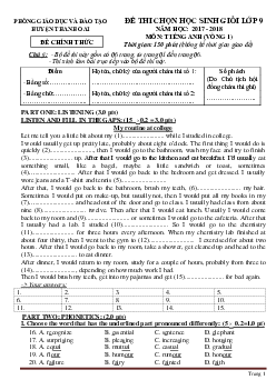 Đề thi chọn học sinh giỏi lớp 9 môn Tiếng Anh Đề 9 (có lời giải)