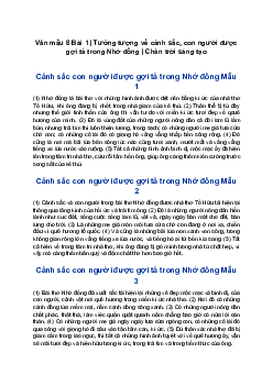 Văn mẫu 8 | Tưởng tượng về cảnh sắc, con người được gợi tả trong Nhớ đồng
