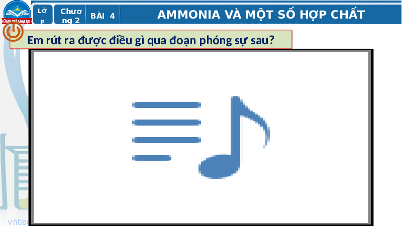 Giáo án điện tử Hoá học 11 Bài 4 Chân trời sáng tạo: Ammonia và một số hợp chất ammonium