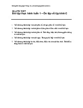 Bài tập thực hành tuần 1 – Ôn tập về lập trình C | Lập trình hướng đối tượng