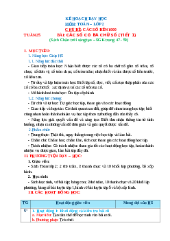 Giáo án Toán 2 sách Chân trời sáng tạo (cả năm) | Tuần 25 | Tiết 1