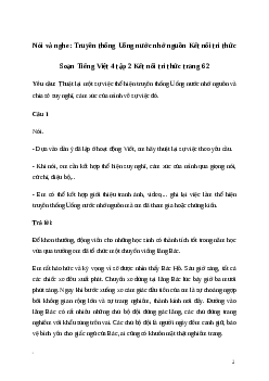 Soạn bài Nói và nghe: Truyền thống Uống nước nhớ nguồn | Kết nối tri thức