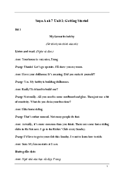 Giải Tiếng Anh 7 Unit 1: Getting Started | Global Success