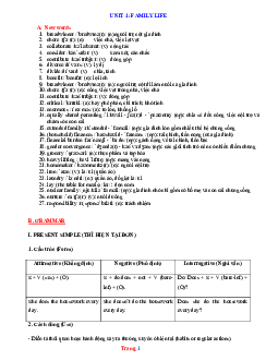 Bài tập tiếng anh 10 Global success nâng cao unit 1 Family life (có đáp án)