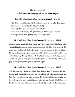 Tập làm văn lớp 3: Kể về một hoạt động tập thể mà em đã tham gia | Kết nối tri thức