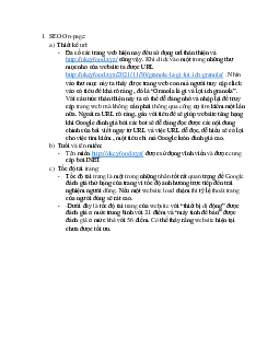 SEO On-page | Tài liệu môn Marketing | Trường Cao đẳng thực hành FPT