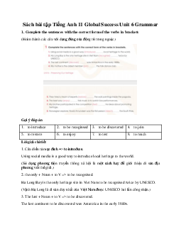 Giải Unit 6 Grammar | Sách bài tập Tiếng Anh 11 Global Success