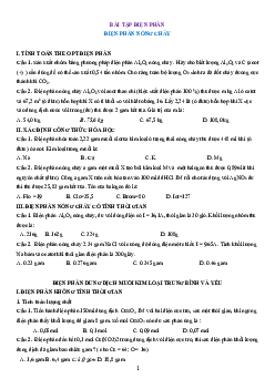 Bài tập trắc nghiệm điện phân