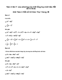 Giải Toán 8 Bài 7: Lập phương của một tổng hay một hiệu | Kết nối tri thức