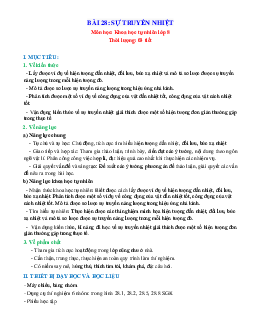 Giáo án Khoa học tự nhiên 8 Bài 28: Sự truyền nhiệt | Kết nối tri thức