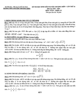 Đề thi HSG Toán 10 năm 2022 – 2023 trường THPT Nguyễn Thượng Hiền – TP HCM