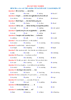 Bài tập kiểm tra các cấu trúc động từ nguyên mẫu và danh động từ trong Tiếng anh lớp 12 (có đáp án)
