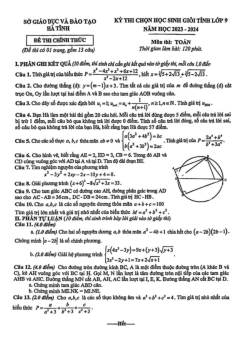 Đề học sinh giỏi tỉnh Toán 9 năm 2023 – 2024 sở GD&ĐT Hà Tĩnh