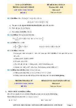 Tuyển tập 40 đề kiểm tra KSCL giữa học kỳ 1 môn Toán 8