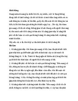 Giải bài 9: Giao tiếp an toàn trên internet | Tin học 11 Kết nối tri thức