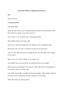 Tiếng Anh 10 Unit 1: Getting Started - Kết Nối Yêu Thương