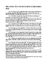 Đề cương ôn tập môn Chủ nghĩa xã hội khoa học | Trường đại học Khoa học xã hội và nhân văn