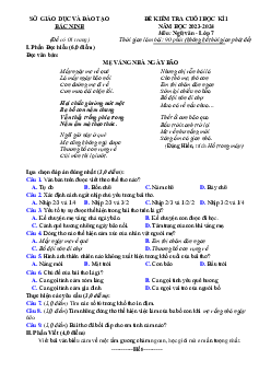 Đề thi HK1 Ngữ văn 7 Sở GD Bắc Ninh 2023-2024 ( có đáp án )