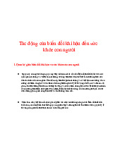 Tác động của Biến Đổi Khí Hậu đến Sức Khỏe Con Người | Thống kê cho khoa học xã hội | Trường Đại học Khoa học Tự nhiên, Đại học Quốc gia Hà Nội