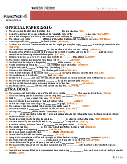 Word Form Extracted From Olympic