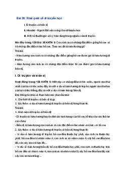 Giải Khoa học tự nhiên 9 Kết nối tri thức Bài 36: Khái quát về di truyền học