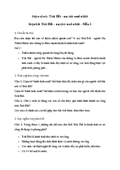 Soạn bài Trái Đất - mẹ của muôn loài - Ngữ Văn 6 Chân trời sáng tạo