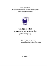 Tóm tắt tài liệu Marketing Căn Bản cho Sinh Viên Kinh Doanh | Marketing | Đại học Hàng hải Việt Nam