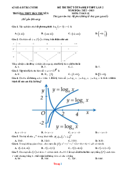Đề thi thử 2023 môn Toán THPT Hàn Thuyên lần 2 (có đáp án)