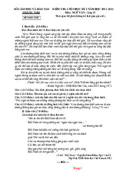 Đề thi học kì 1 Văn 12 Quảng Nam 2021-2022 (có đáp án)