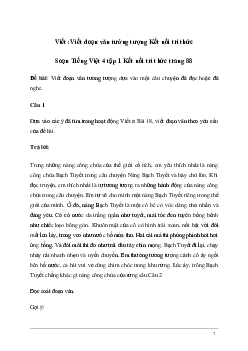 Soạn bài Viết: Viết đoạn văn tưởng tượng | Kết nối tri thức