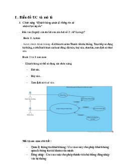 Báo cáo tổng hợp bài tập UC và mô tả | Học viện Công nghệ Bưu chính Viễn thông