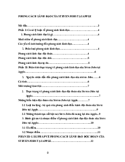 Tiểu luận: phong cách lãnh đạo của Steve Jobs tại  Apple