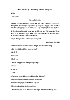Đề thi học kì 2 môn Tiếng Việt 2 năm 2022 - 2023 sách Cánh diều Đề 8