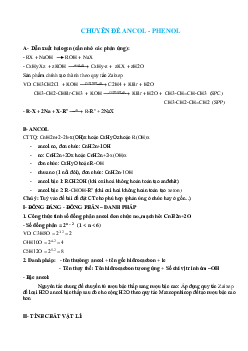 Lý thuyết và bài tập ancol – phenol