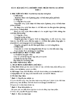 Giáo án Công nghệ 6 sách Chân trời sáng tạo Bài 5 Tiết 1