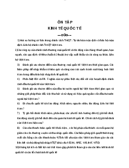 Đề cương ôn tập Kinh Tế Quốc Tế