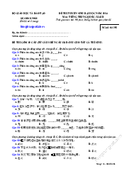 Đề thi Tiếng Trung năm 2014 - Tiếng Trung | Đại Học Hà Nội