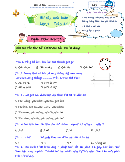 Giải Bài tập cuối tuần lớp 4 môn Toán Chân trời sáng tạo - Tuần 14
