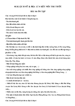 Lịch Sử và Địa Lí lớp 4 Bài 14: Ôn tập | Kết nối tri thức