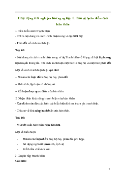 Hoạt động trải nghiệm 8: Bảo vệ quan điểm của bản thân | Cánh diều