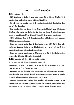 Bài 19: Thế năng điện | Lý thuyết Vật lí 11 Kết nối tri thức