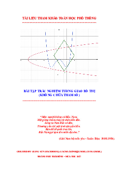 151 bài tập trắc nghiệm tương giao đồ thị (không chứa tham số) – Lương Tuấn Đức Toán 12